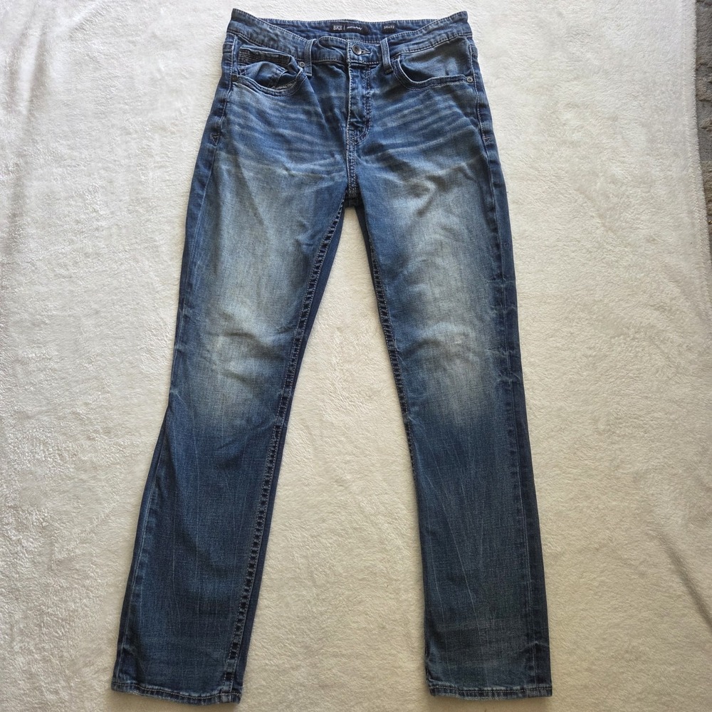 BKE Jake Straight Jeans Mens 34x32 Blue Coolmax Stretch Denim Medium Wash